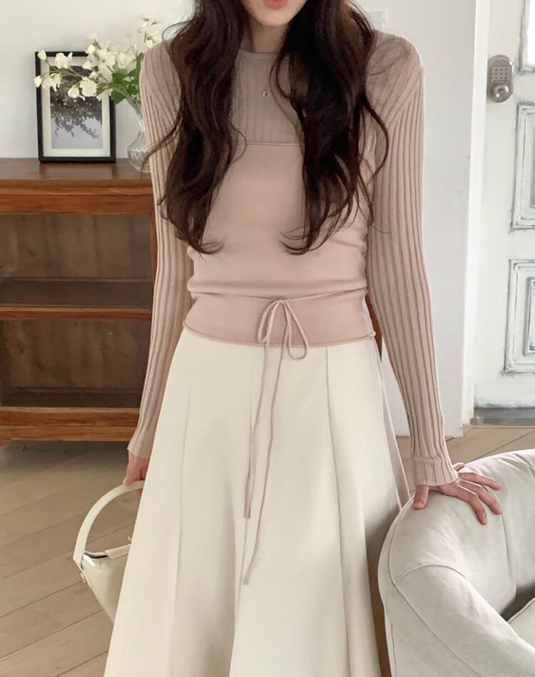 レイヤード ニット セット ビスチェ カットソー 

