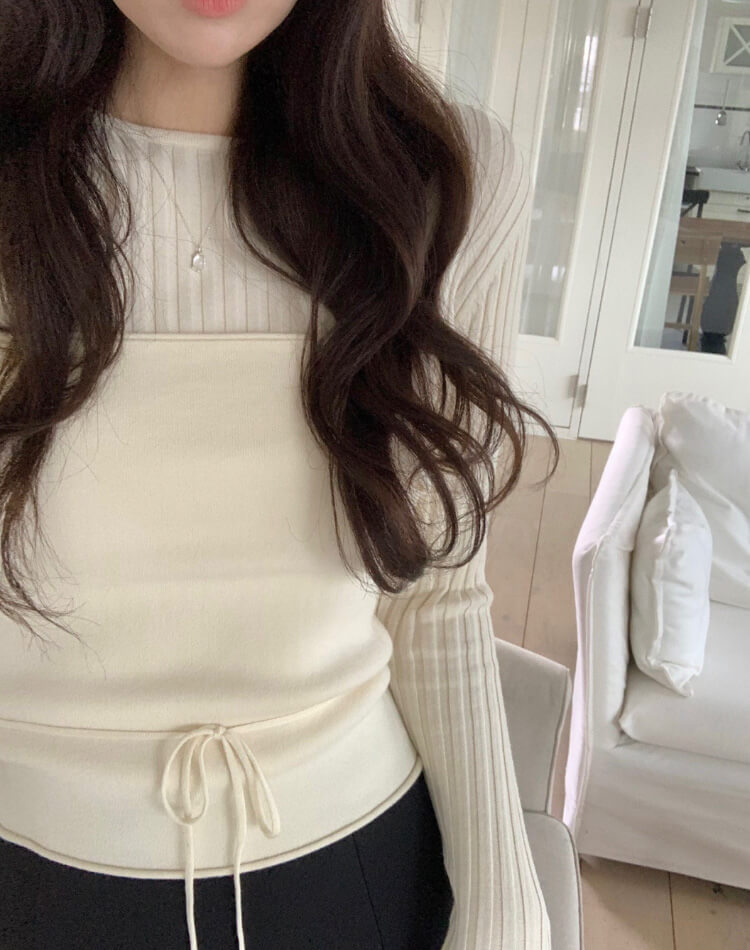 レイヤード ニット セット ビスチェ カットソー 

