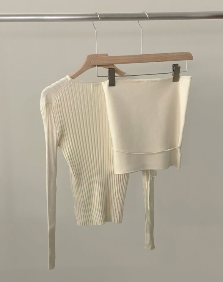 レイヤード ニット セット ビスチェ カットソー 

