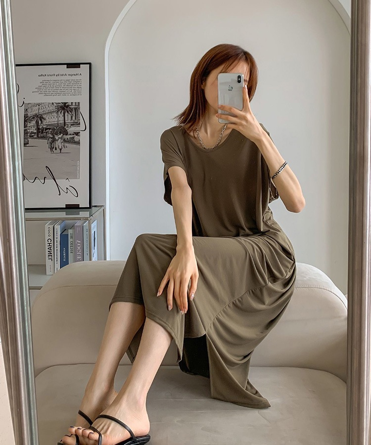 てろんと感 ドルマンスリーブ 半袖 ワンピース