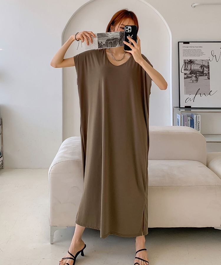 てろんと感 ドルマンスリーブ 半袖 ワンピース