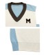 配色 プルオーバー Vネック ベスト 韓国ゴルフウェア