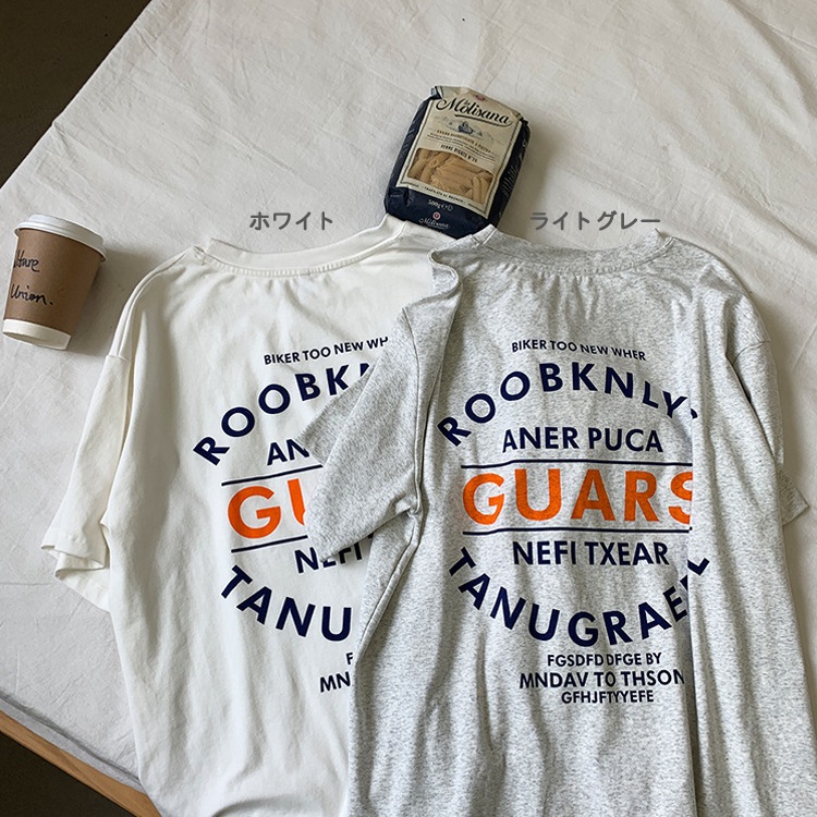 アルファベットプリント 半袖Tシャツ