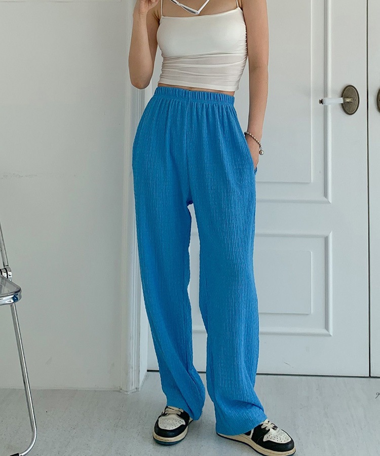 リンクルプリーツ ビビットカラー ワイドパンツ