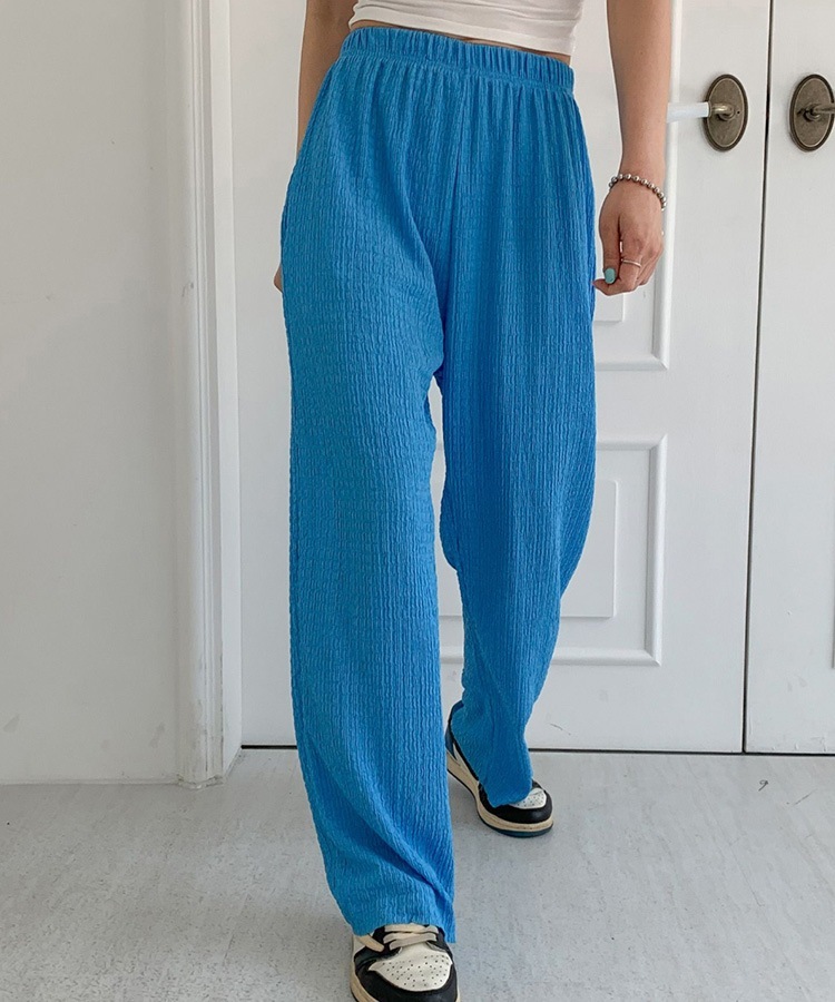 リンクルプリーツ ビビットカラー ワイドパンツ