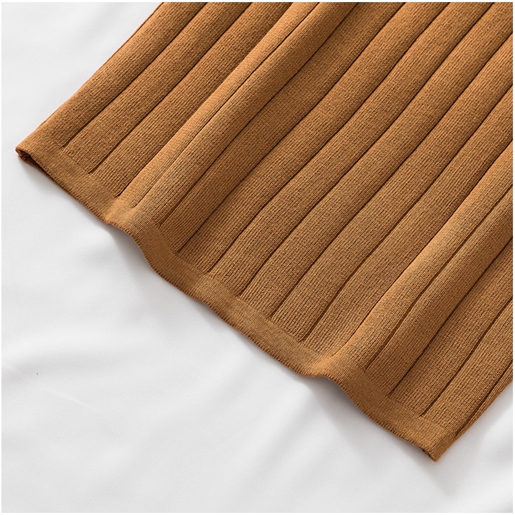 クルーネック 太リブニット タンクトップ