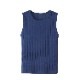 クルーネック 太リブニット タンクトップ