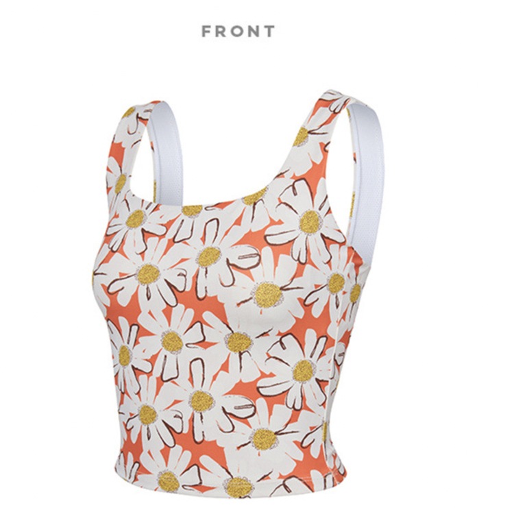 花柄 ペイズリー柄 プリント タンクトップ ヨガウェア