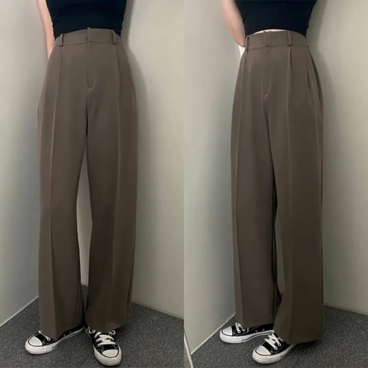 セミロング丈ジャケット ワイドパンツ カジュアルスーツ