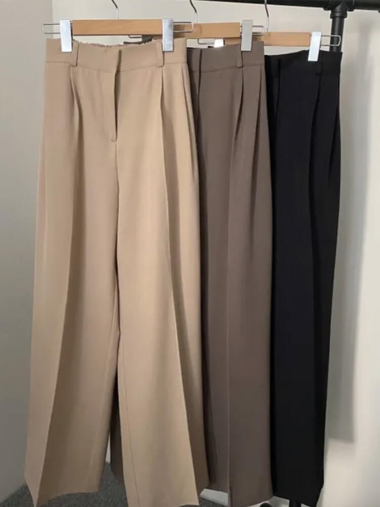 セミロング丈ジャケット ワイドパンツ カジュアルスーツ