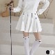 韓国ゴルフウエア リブ素材 ウエスマーク フレアスカート