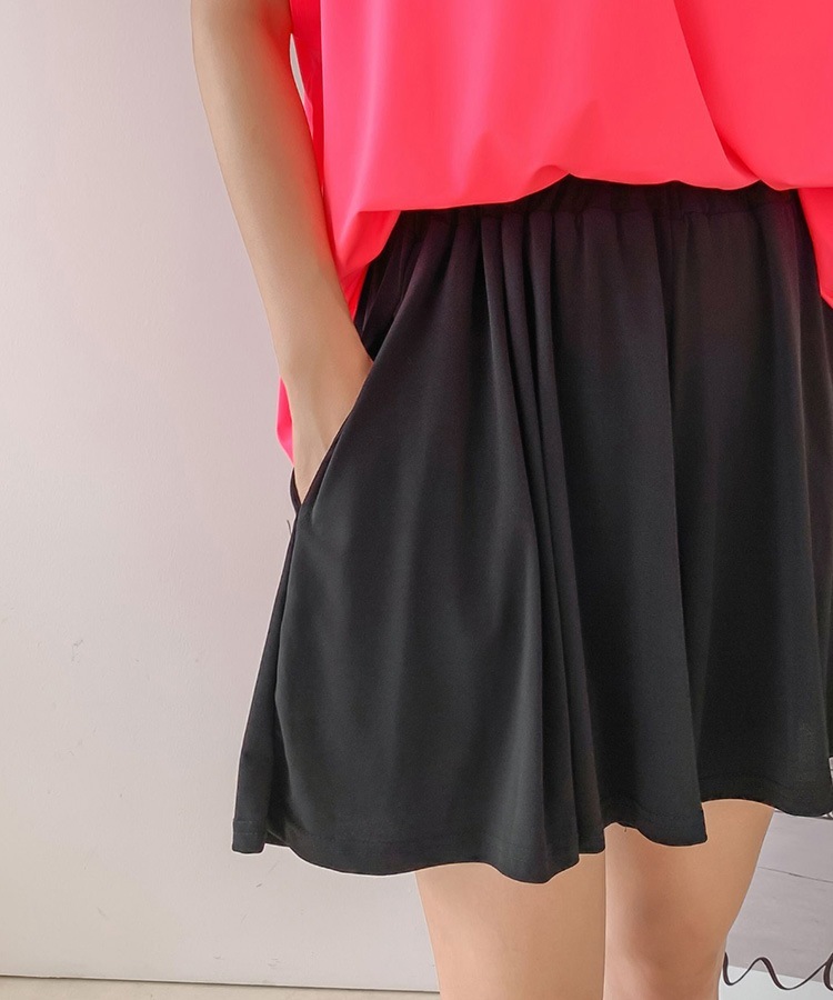 ショート丈 ビックフレア キュロットスカート

