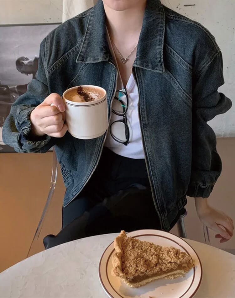 切り替え デニム ジップアップ ショート丈 ジャケット