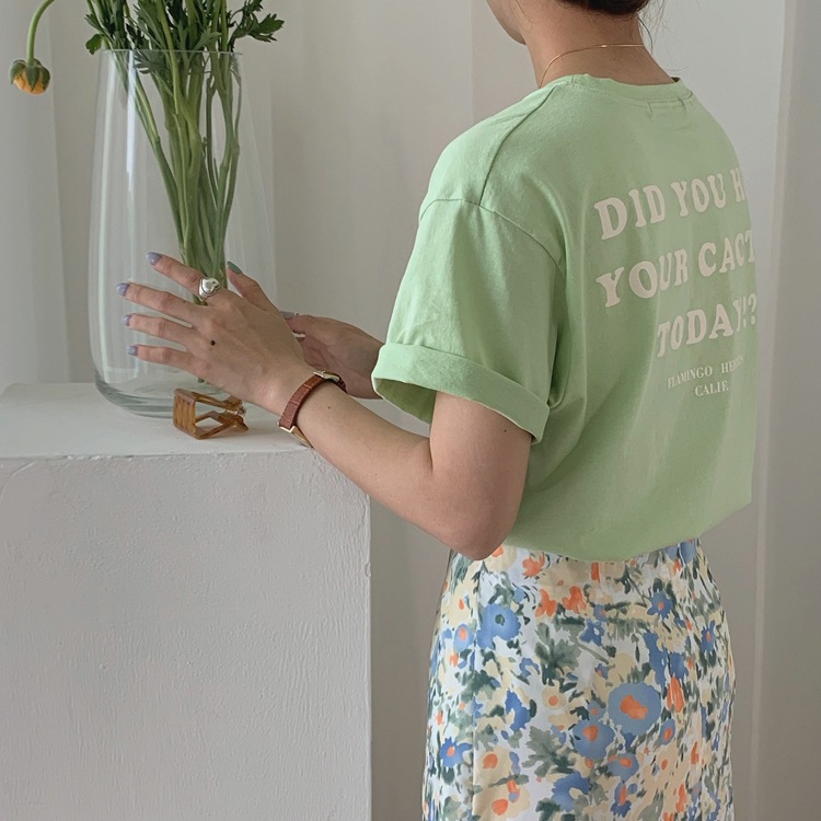 バックプリント 5分袖 Tシャツ