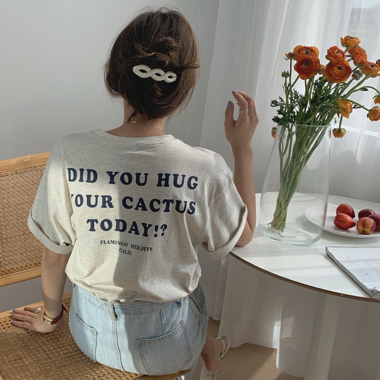 バックプリント 5分袖 Tシャツ