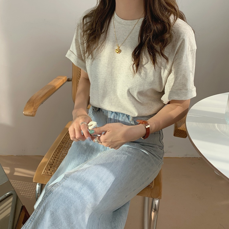 バックプリント 5分袖 Tシャツ