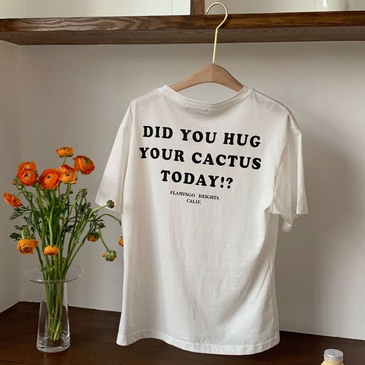 バックプリント 5分袖 Tシャツ