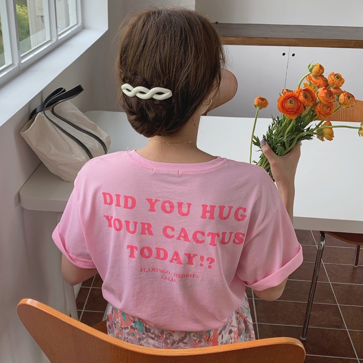 バックプリント 5分袖 Tシャツ