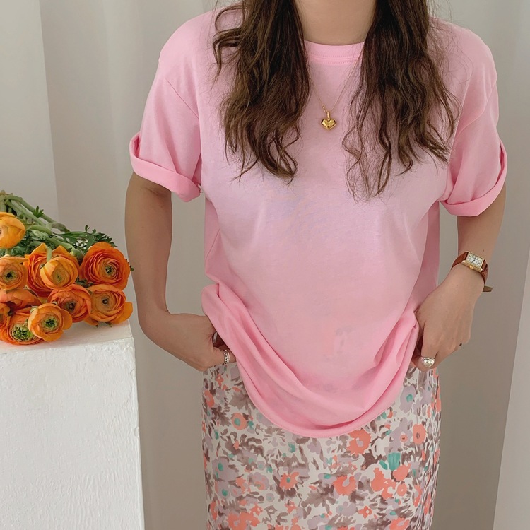 バックプリント 5分袖 Tシャツ