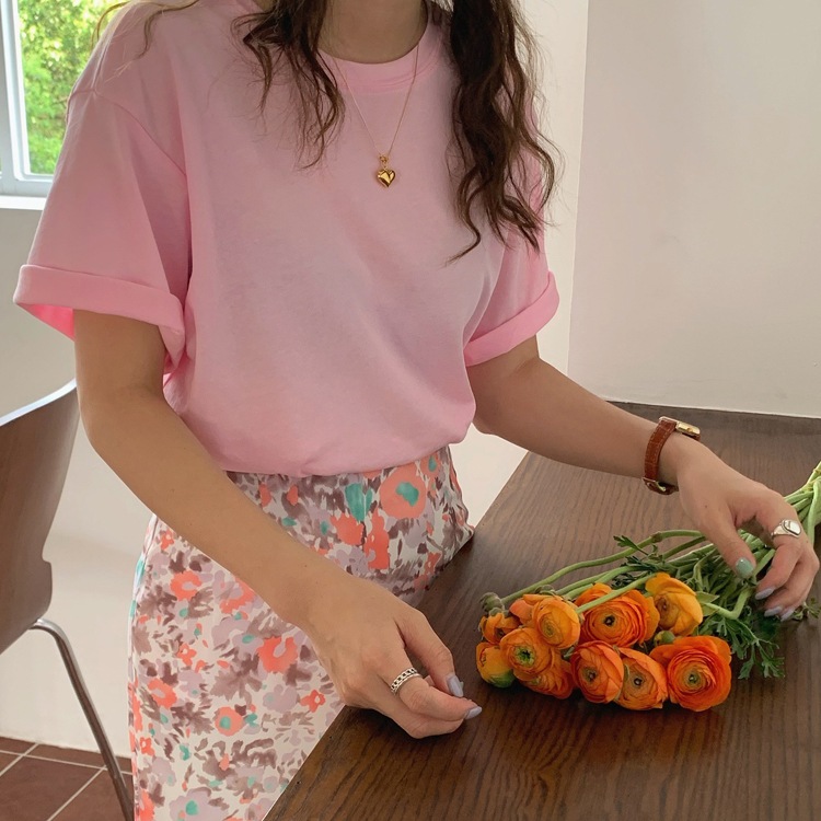 バックプリント 5分袖 Tシャツ