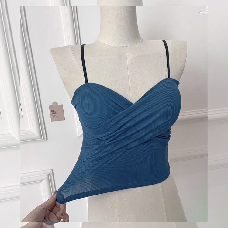カップ付き クロスデザイン キャミソール