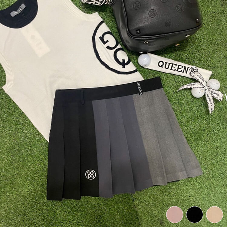 韓国ゴルフウェア グラデーションカラー プリーツ