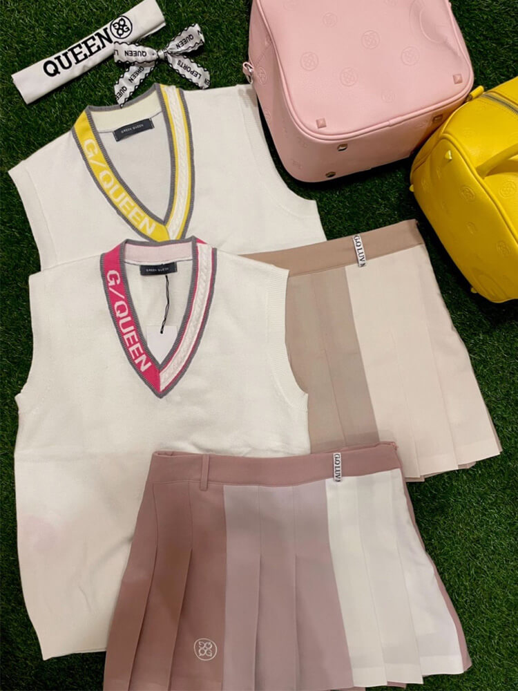 韓国ゴルフウェア グラデーションカラー プリーツ