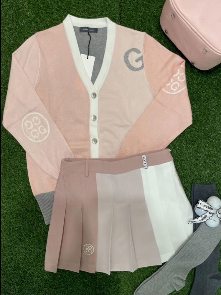 韓国ゴルフウェア グラデーションカラー プリーツ