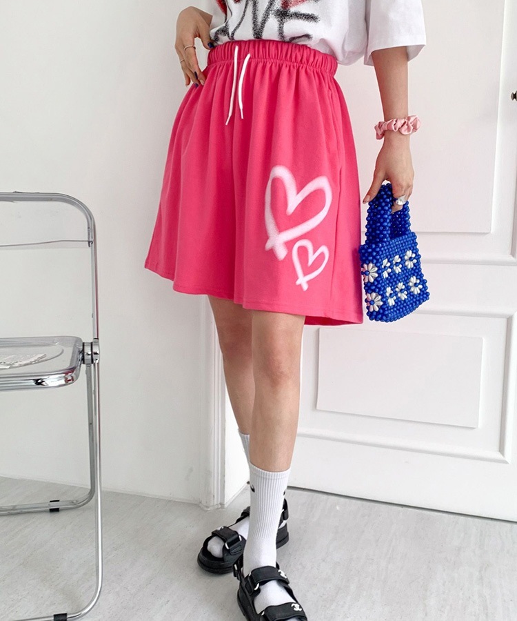 ダブルハート スウェット ハーフパンツ