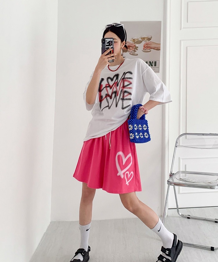 ダブルハート スウェット ハーフパンツ