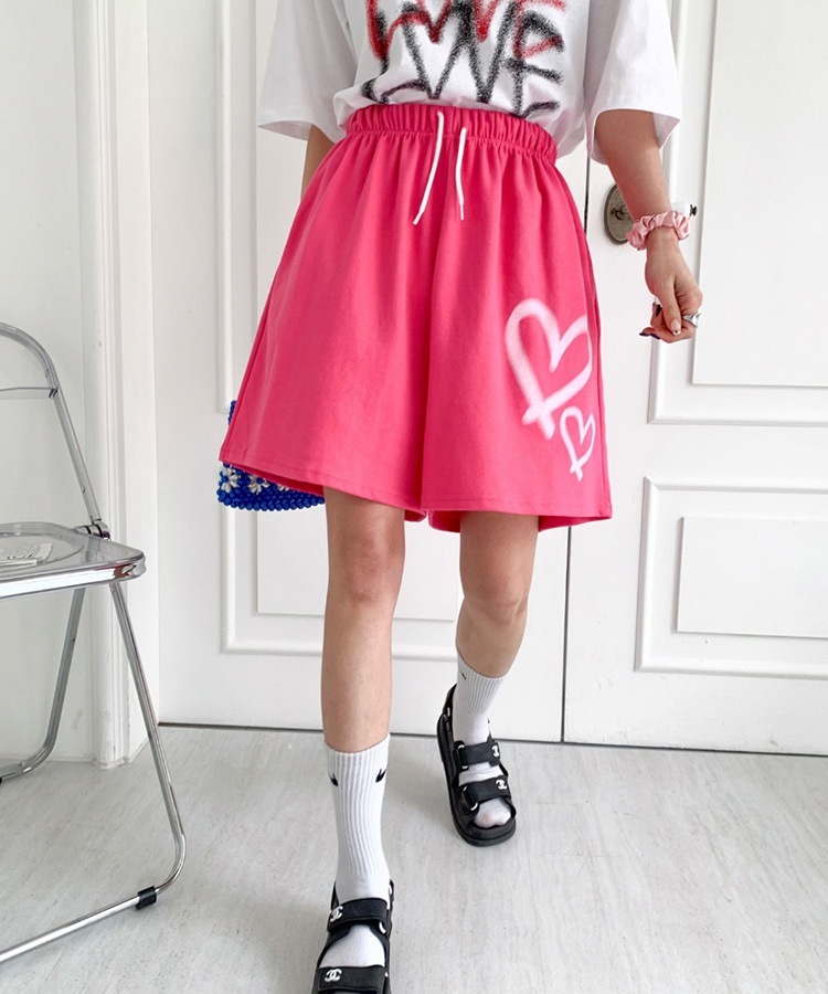 ダブルハート スウェット ハーフパンツ