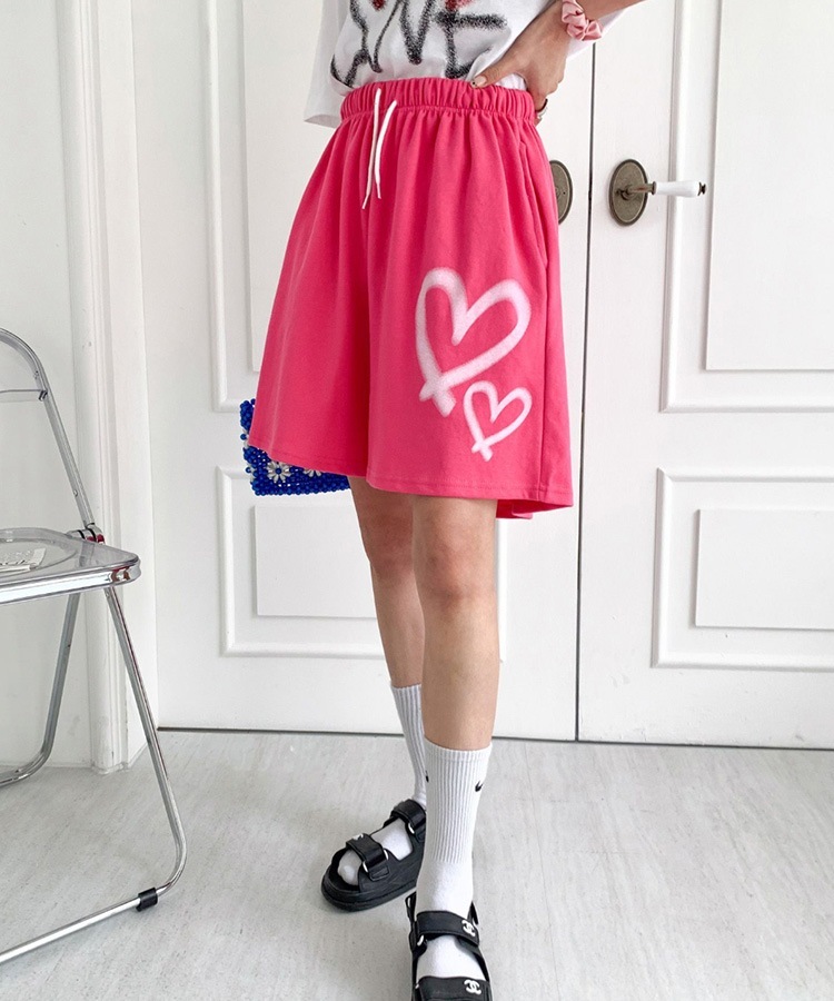 ダブルハート スウェット ハーフパンツ