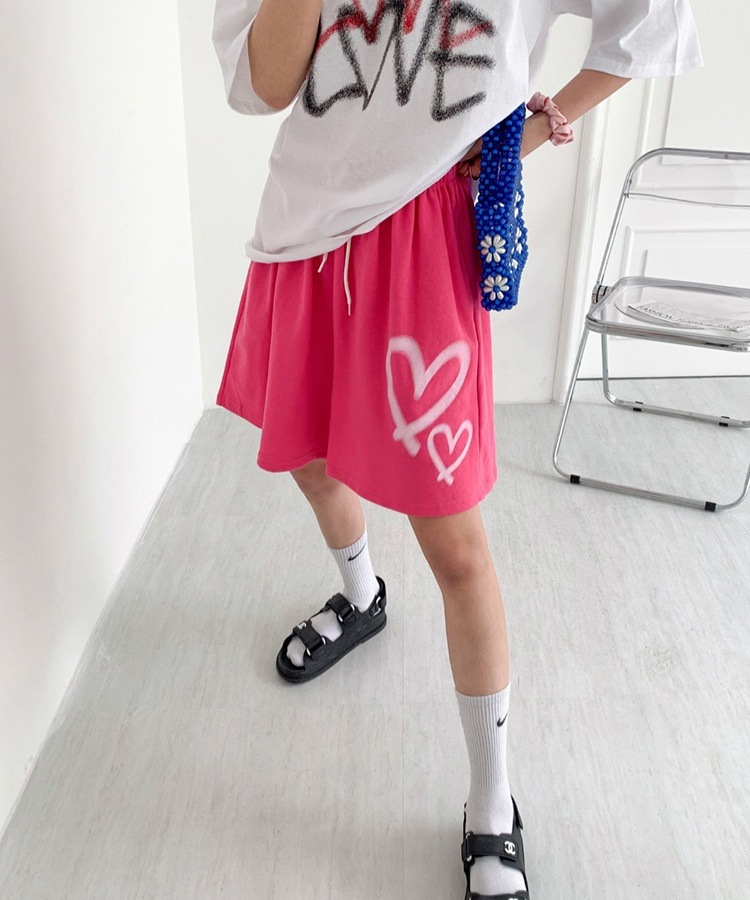 ダブルハート スウェット ハーフパンツ