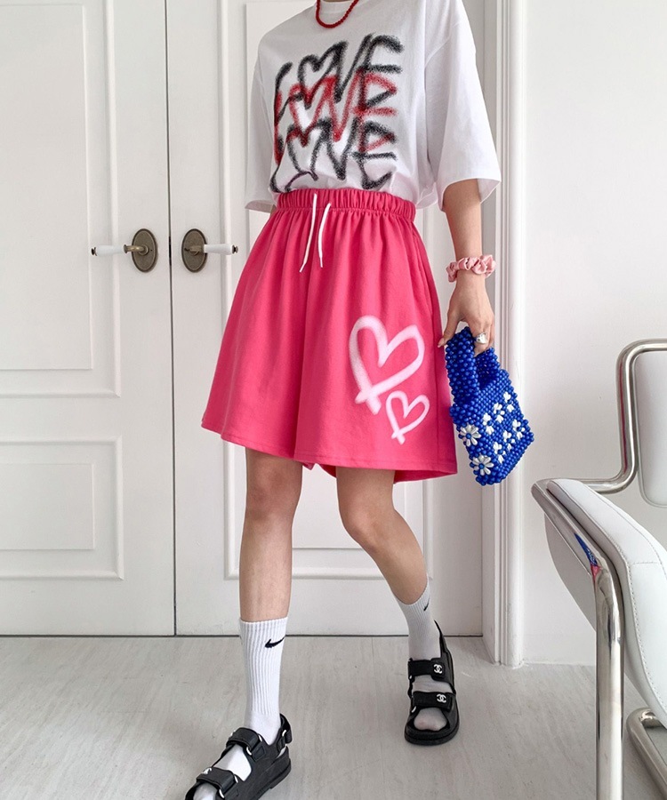 ダブルハート スウェット ハーフパンツ