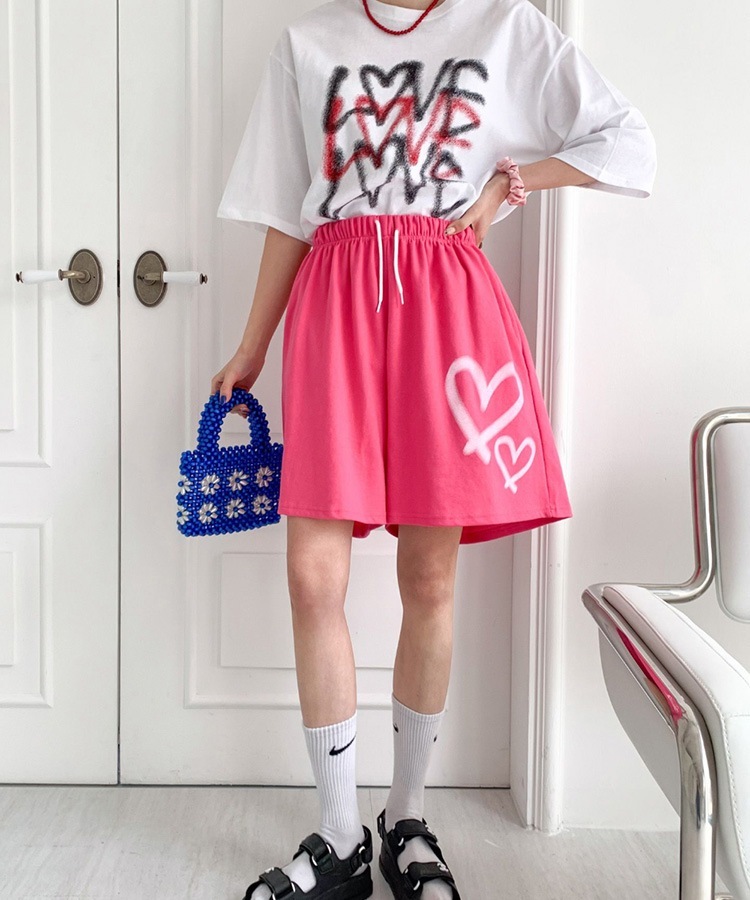 ダブルハート スウェット ハーフパンツ