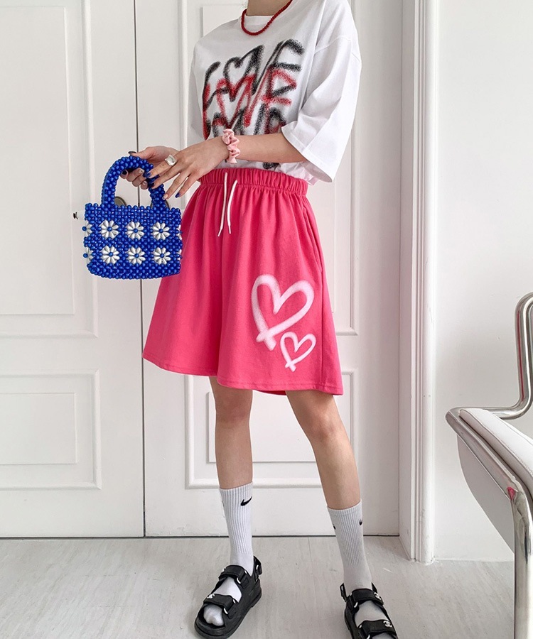 ダブルハート スウェット ハーフパンツ