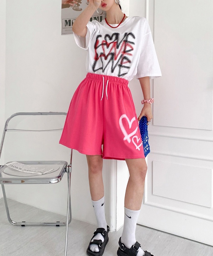 ダブルハート スウェット ハーフパンツ