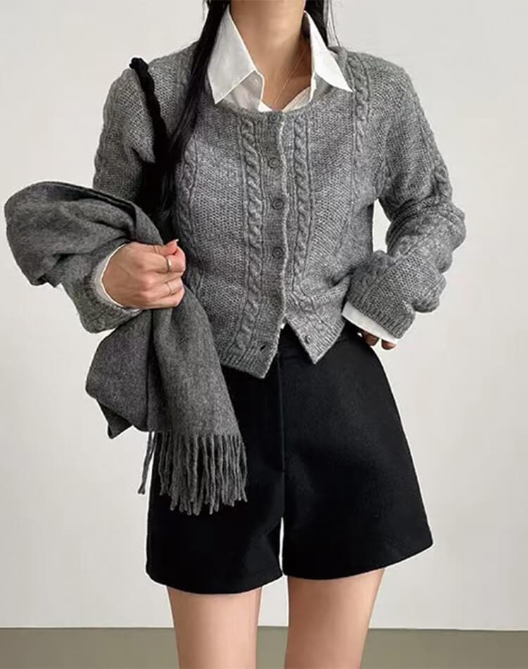 台形 シルエット 秋 冬 ショートパンツ