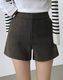 台形 シルエット 秋 冬 ショートパンツ