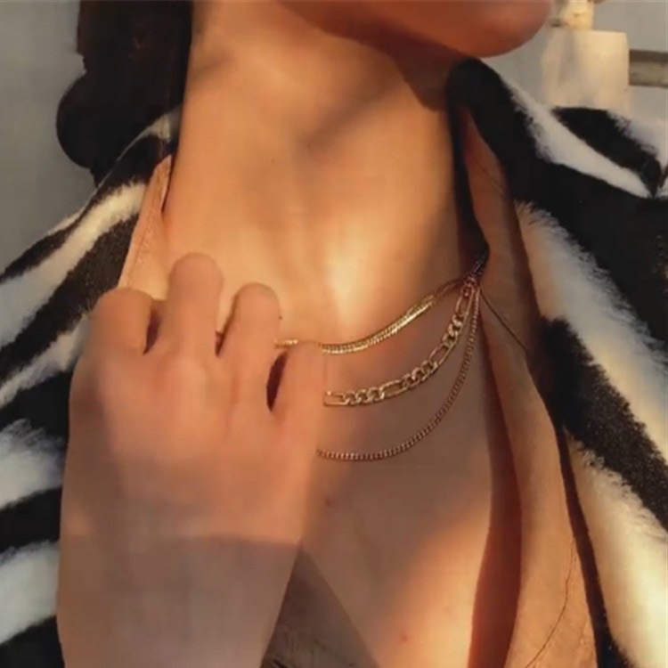 三連 チェーンネックレス セット