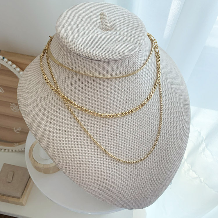 三連 チェーンネックレス セット