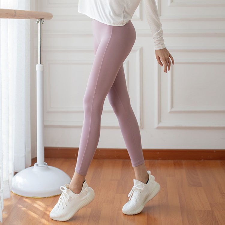 スモーキ―カラー ベーシック ハイウエスト ヨガパンツ