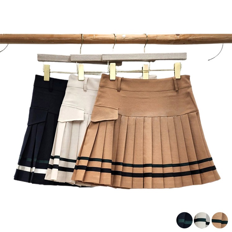 韓国ゴルフウェア ダブルライン アシンメトリー スカート | スポーツ