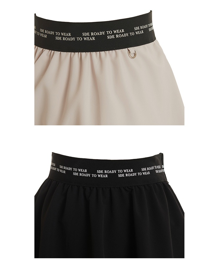 レタリング ウエストゴム フレアスカート 韓国ゴルフウェア