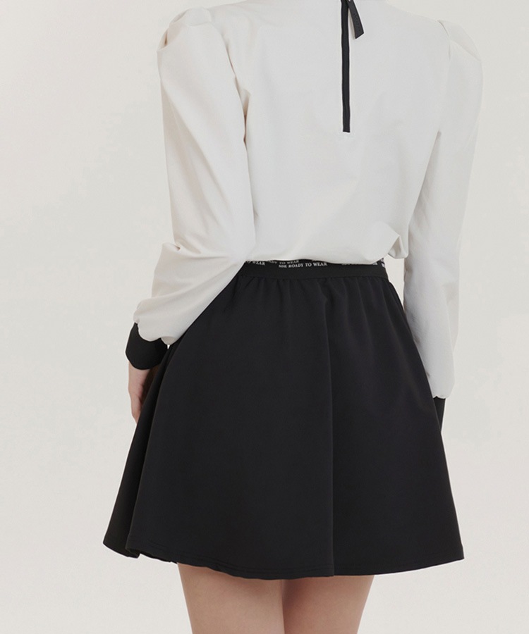 レタリング ウエストゴム フレアスカート 韓国ゴルフウェア