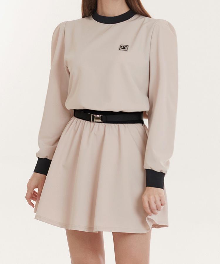 レタリング ウエストゴム フレアスカート 韓国ゴルフウェア