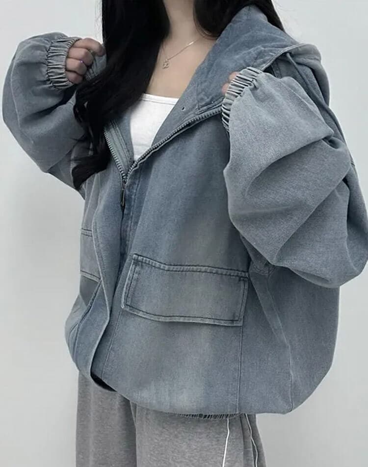 フーディー デニム ジャケット アウター