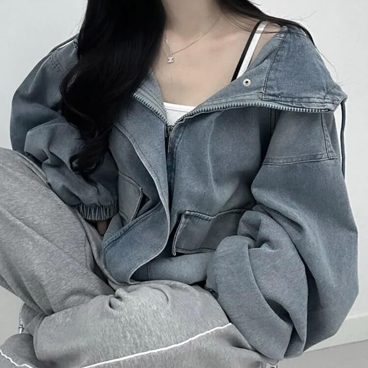 フーディー デニム ジャケット アウター