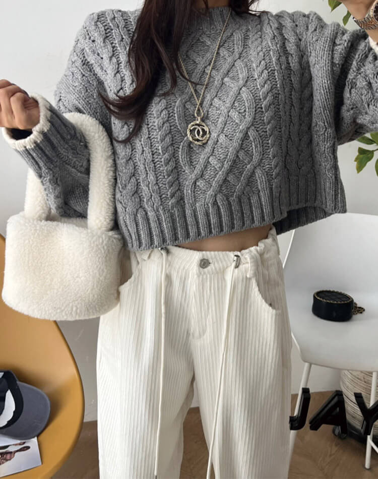 コーデュロイ ウエスト ドロスト ワイドパンツ