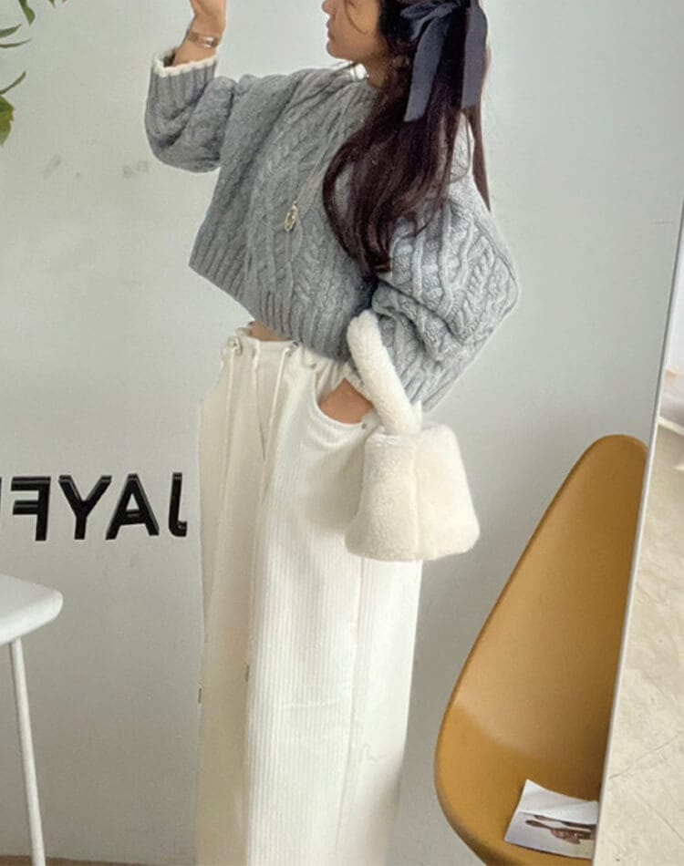 コーデュロイ ウエスト ドロスト ワイドパンツ